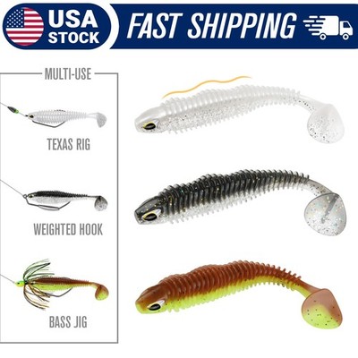 20PCS Paddle Tail Swimbaits 2.5" 3" 3.5" 4.1" Soft Plastic Bass Fishing  Lures | eBay