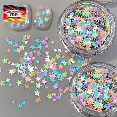 Nagelzubehör 2er Set Stern Pailletten für Nailart Glitzer Konfetti Basteln