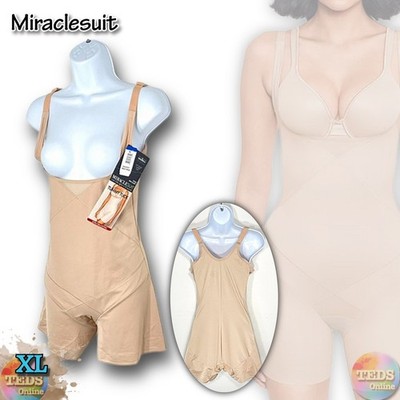 NWT Miraclesuit Women's XL Tummy Tuck Wear Your Own Bra Mid-Thigh Shaper 2412