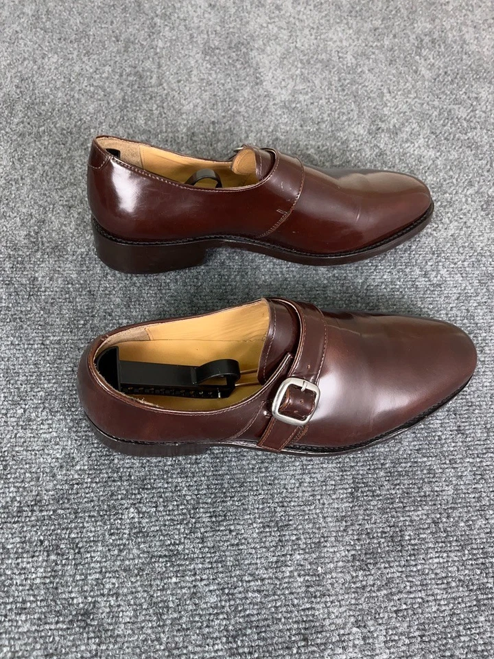 Sapato Samuel Windsor Masculino Fivela Única Couro Marrom Clássico Tira de Monge Tamanho 11 - Imagem 4 de 4