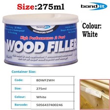 BondIt 2 Part Multi Purpose Wood Filler JOINER GRADE Repairing Resin 275ml White