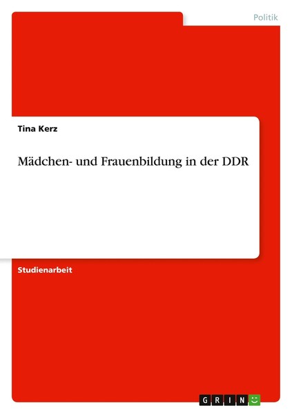 Tina Kerz | MäDchen- Und Frauenbildung In Der DDR | Taschenbuch | Deutsch (2007)-image