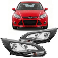 für Ford Focus III MK3 10-14 Halogen Scheinwerfer SET Schwarz Hauptscheinwerfer