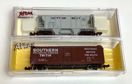 Lote de 2 cinturones de algodón ATLAS N-Scale 3154 PS-2 y 3318 Southern 781710 | Condition: Used