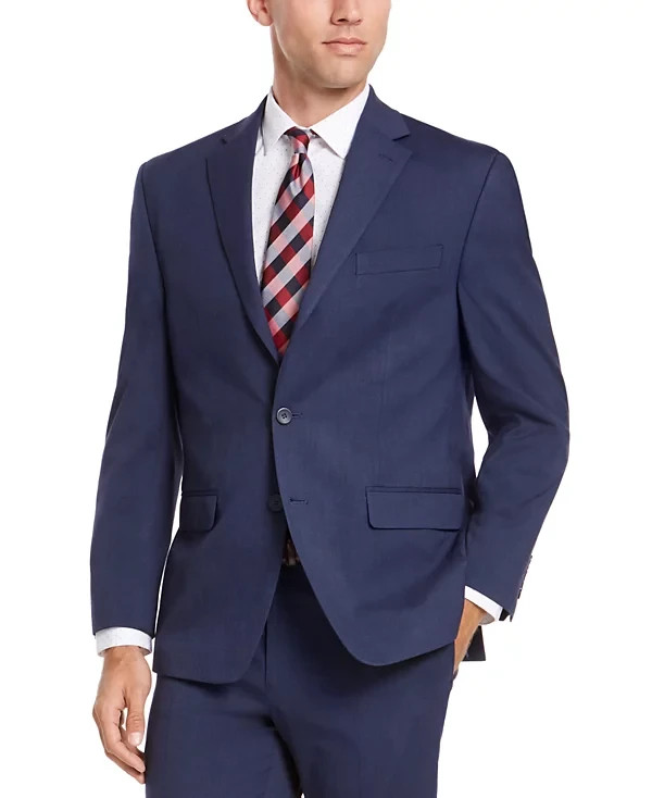 $220 IZOD Men's Medium Blue Solid Classic Fit Suit Jacket 48 R yja2826