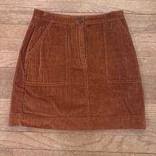 Gap brown corduroy front zip pencil mini skirt size 0 b71