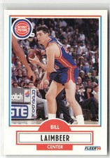 1990-91 FLEER #58 BILL LAIMBEER DETROIT PISTONS