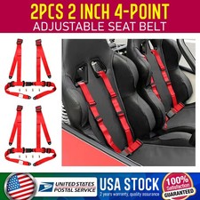 Red 2inch 4-point Adjustable Racing Seat Belts Harness Safety Shoulder Straps Red 2inch 4-point Adjustable Racing Seat Belts Harness Safety Shoulder Straps