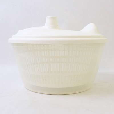 IKEA UPPFYLLD White/Clear Plastic Small Hand Spin Salad Spinner Kitchen Tool