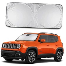 Durable 210T Polyester Windshield Sun Shade for Cars - Small 60.75x28.25 Inches
