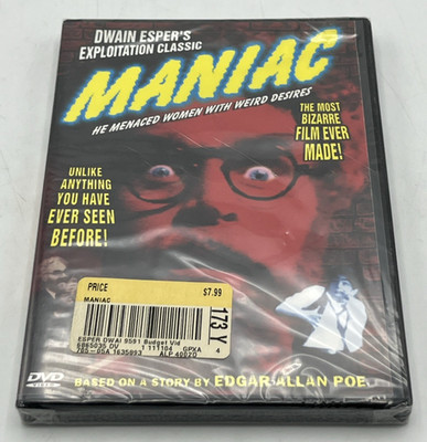 Maniac DVD 1934 Dwain espers Phyllis Diller Edgar Allan Poe Bizarre Film Sealed