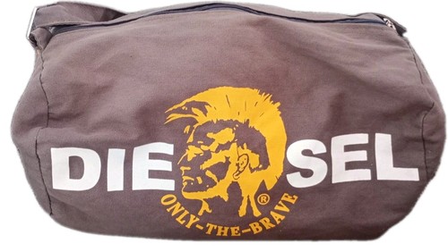 Diesel Travel Bag, Holdall,Gym Bag Olive Green & Yellow Mowhak Graphic