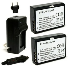 Replacement for Canon EOS Rebel T3 Battery 2-Pack, 1600mAh and Charger
