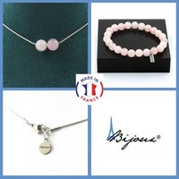 A Bijoux Schmuckset: 2 Quarz Perlen Armband & Kette