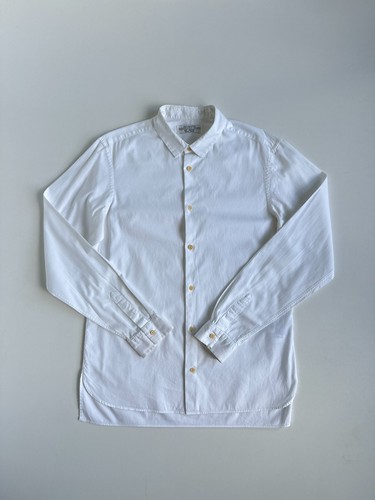AllSaints Amby Mens White 100% Cotton Long Sleeve Button Down Shirt Size Medium