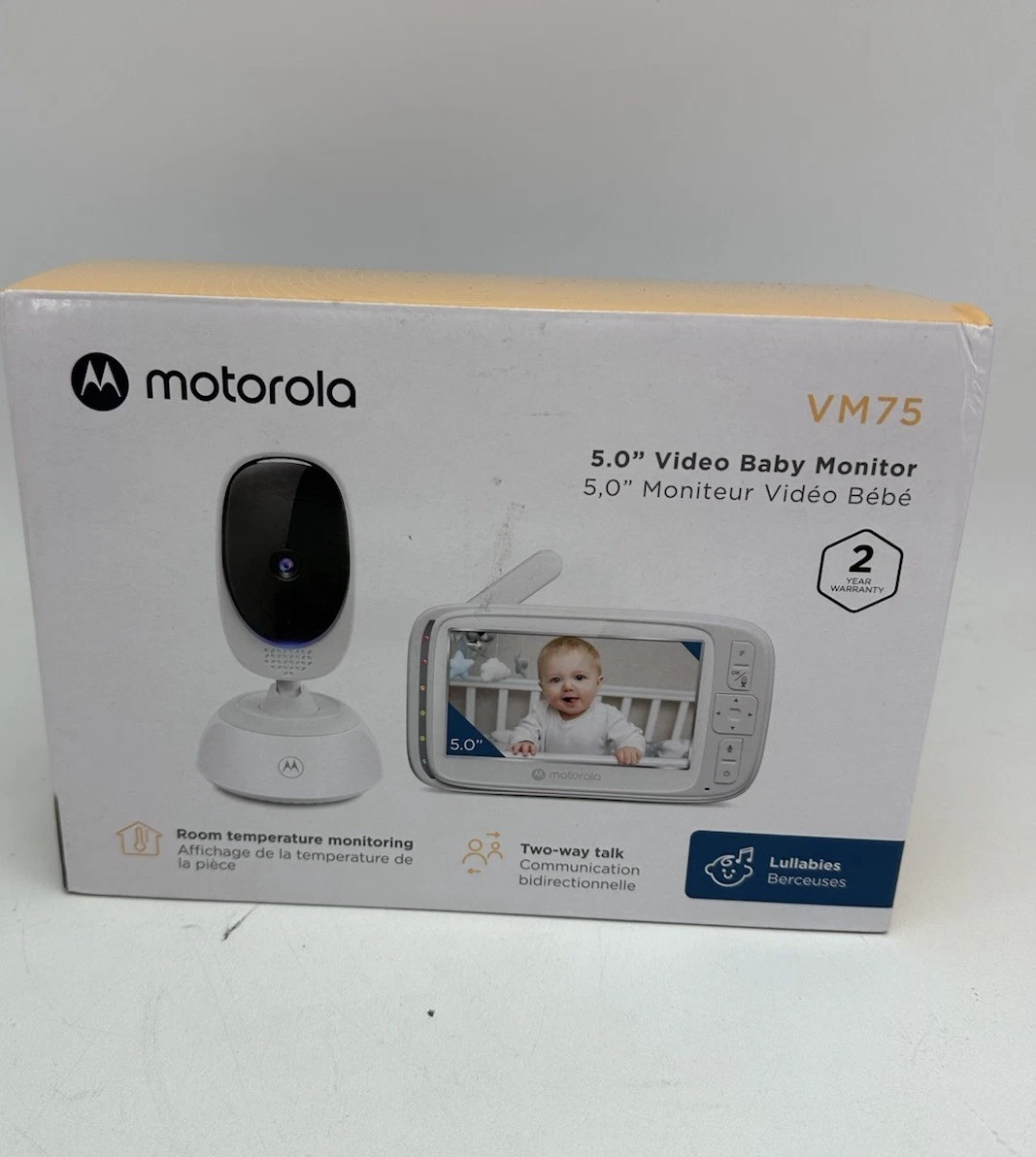 NEW MOTOROLA VM75 5.0" VIDEO BABY MONITOR 2 WAY AUDIO PTZ INFRARED