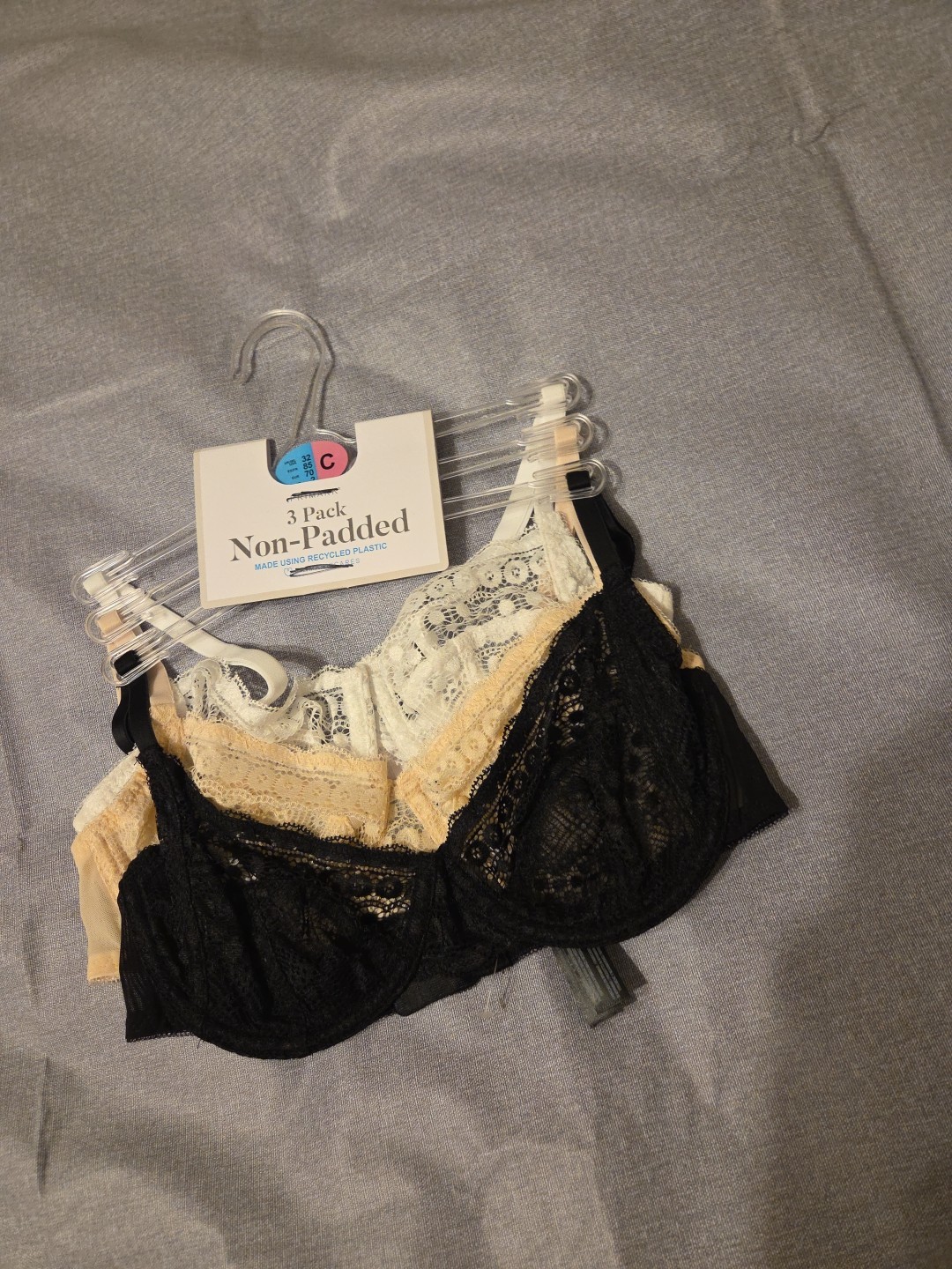 BNWT Size 32C Primark Pack Of 3 Underwired Bra's Black/white/nude | eBay UK