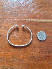 West Indian Etched Bangle Cuff Bracelet Silver 925 Baby Size New Born Gift Idea