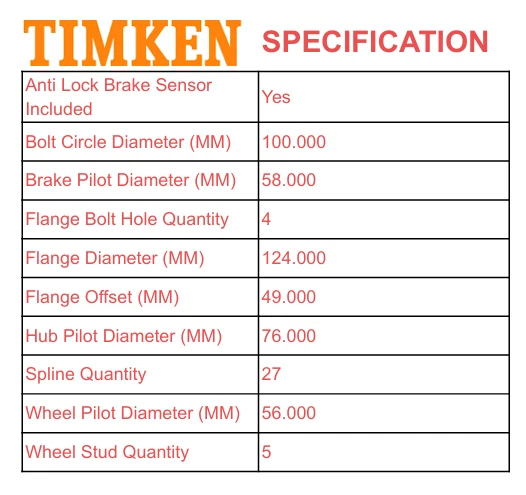 TIMKEN Front Wheel Bearing and Hub For 2005 2006 2007 -2014 Subaru Outback w/ABS Foto 3 de 4
