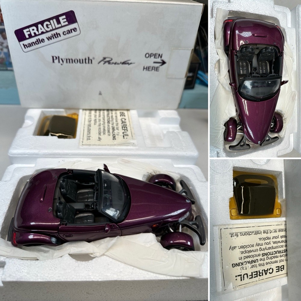 New Danbury Mint 1997 Purple Plymouth Prowler 1:24 Die Cast Roadster NIB  