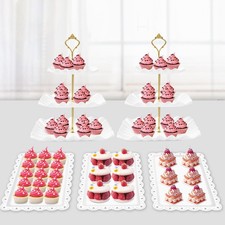 5 Pcs Dessert Table Display Set - 2 X Cupcake Stand Holder/Cup Cake Tier Towe...