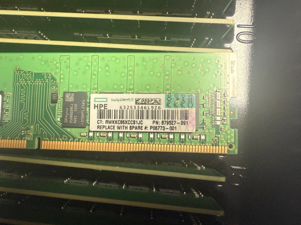 HP HPE 16GB 2xR8 PC4-2666V-EE1-11  REG ECC SERVER MEMORY  879527-091 P06773-001 - Image 2 of 3