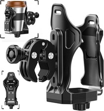 Upgraded Motorcycle ATV Cup Holder anti Theft, Extra Large Bike Water Bottle Hol