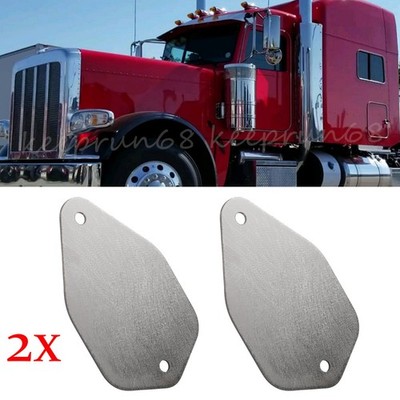 Pair Cab Roof Plates Horn Kit Block Off Stainless Steel Paintable For Peterbilt