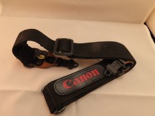 Vintage Red-Letter Black Nylon Canon Adjustable Neck/Shoulder Camera Strap