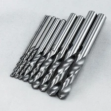 KLOT 10pcs Solid Carbide Drill Bit 1.0mm-3.5mm 2-Flute Straight Shank Twist K10