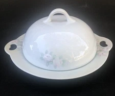 Vintage Art Deco Butter Cheese Porcelain Covered Dish Hand Painted Japan