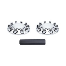Set Of 2 Chrome Front Axle Wheel Cover W Hubcap 33mm Lug Nuts For Semi Truck