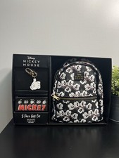 Disney Mickey Mouse Backpack 3 Piece Gift Set Keychain  Card Case NIB