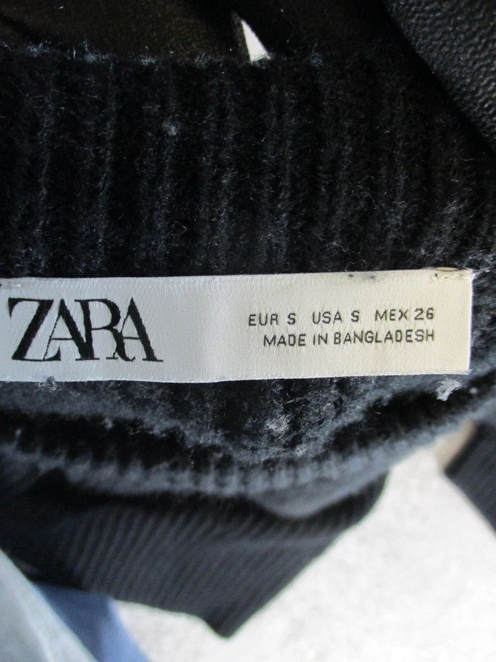 Suéter feminino Zara pequeno malha preta - Imagem 3 de 4