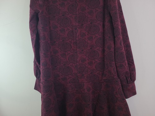 Abito donna Loft bordeaux scuro floreale polsino maniche lunghe taglia S nuovo con etichetta - Foto 3 di 9