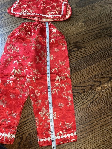 Chinese Lunar New Year Outfit Shirt Pants Red Gold Girl 5T 6 7 Matching Set - Picture 5 of 5