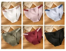 Womens Tanga Bikinis Panties Knitted Cotton Knickers Thongs Underwear XL White