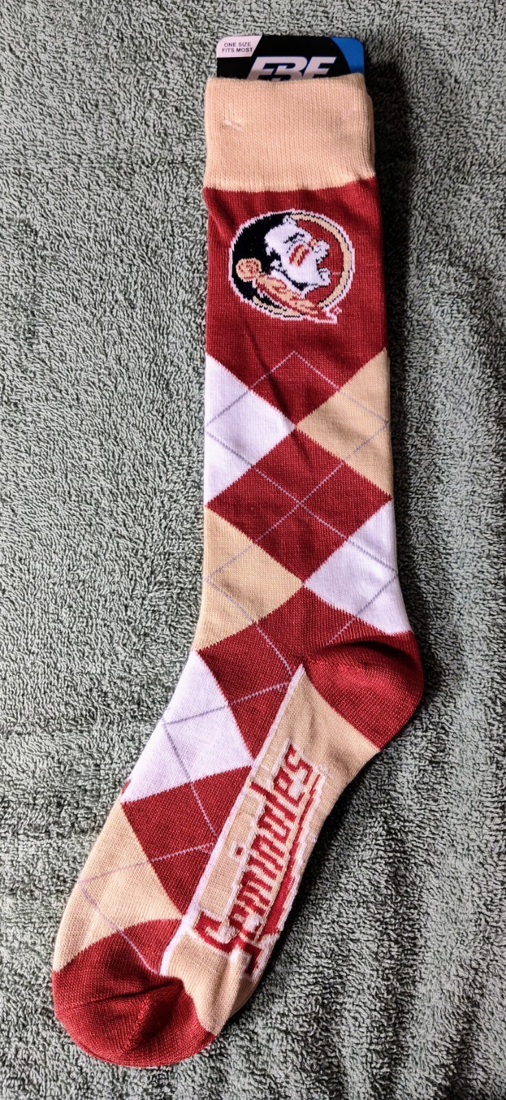 Florida State Seminoles Argyle Socks One Size Fits Most FBF NCAA Unisex Adult