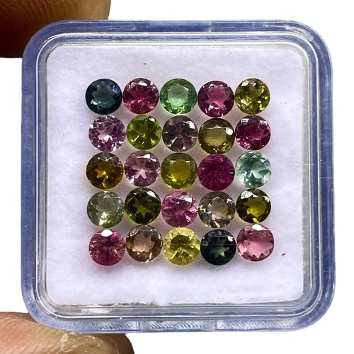 Lot De 25 Opales Naturelles Flashy Multicolores - Cabochons Ronde 4mm - Pierre Gemme Éthiopienne