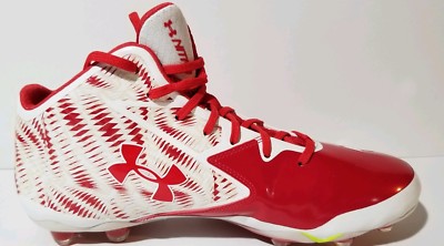 Men's Under Armour ClutchFit Nitro Cleats Red/White Sz 13