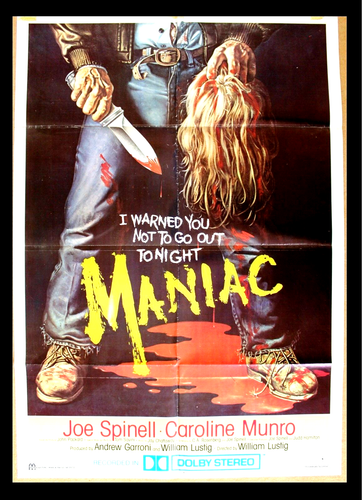 Maniac (William Lustig) 39"x27" Original Lebanese- Style Movie Poster 80s - 第 1/2 張圖片