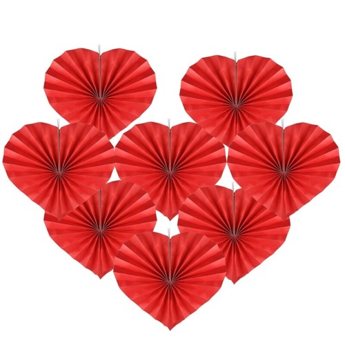 6pcs Easy Carry Folding Heart Fan Hanging Pendant Decoration Party Accessories - 第 6/8 張圖片