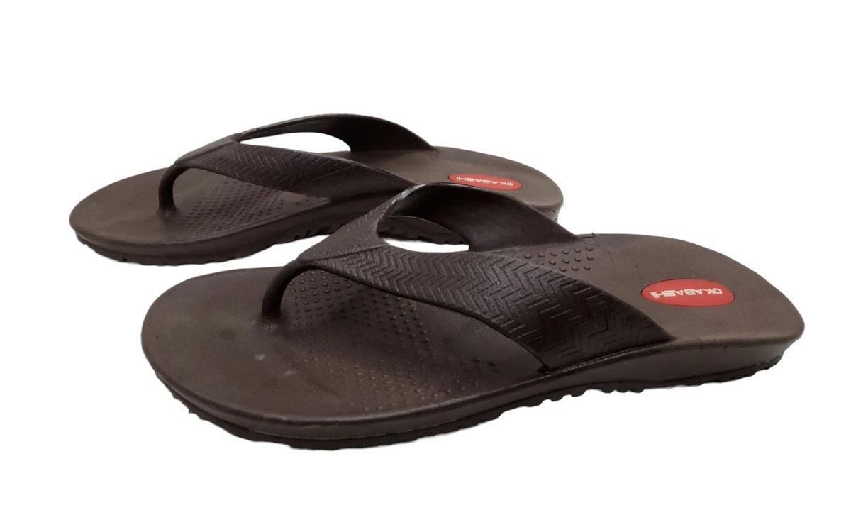 Okabashi Women s Brown Flip Flop Sandals Sz L 10 11 EUC