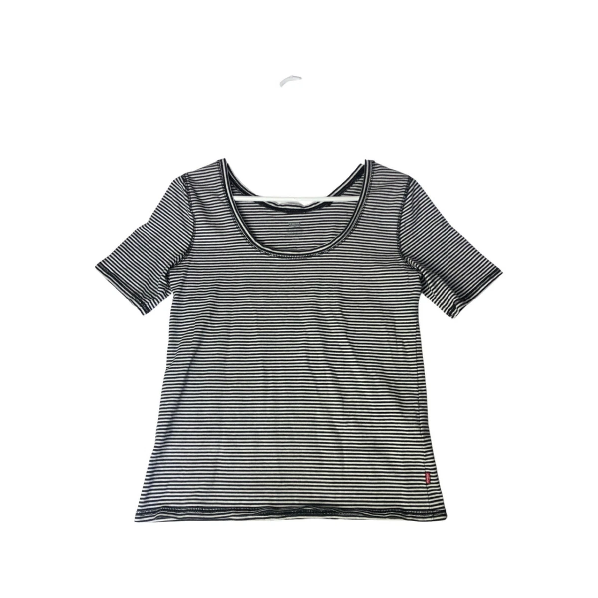 Levi's black and cheap white striped shirt