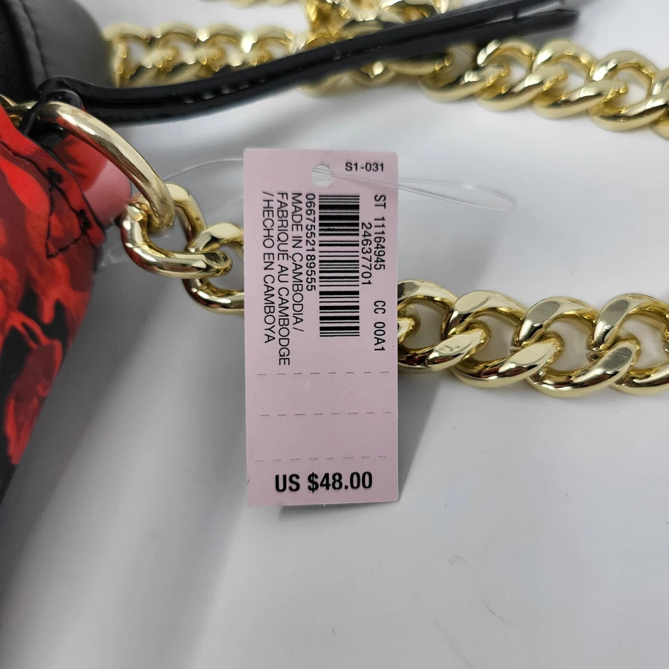 Bandolera VS Victoria's Secret Rosa Floral Imitación Cuero Herrajes Dorados NUEVA CON ETIQUETAS Foto 4 de 4