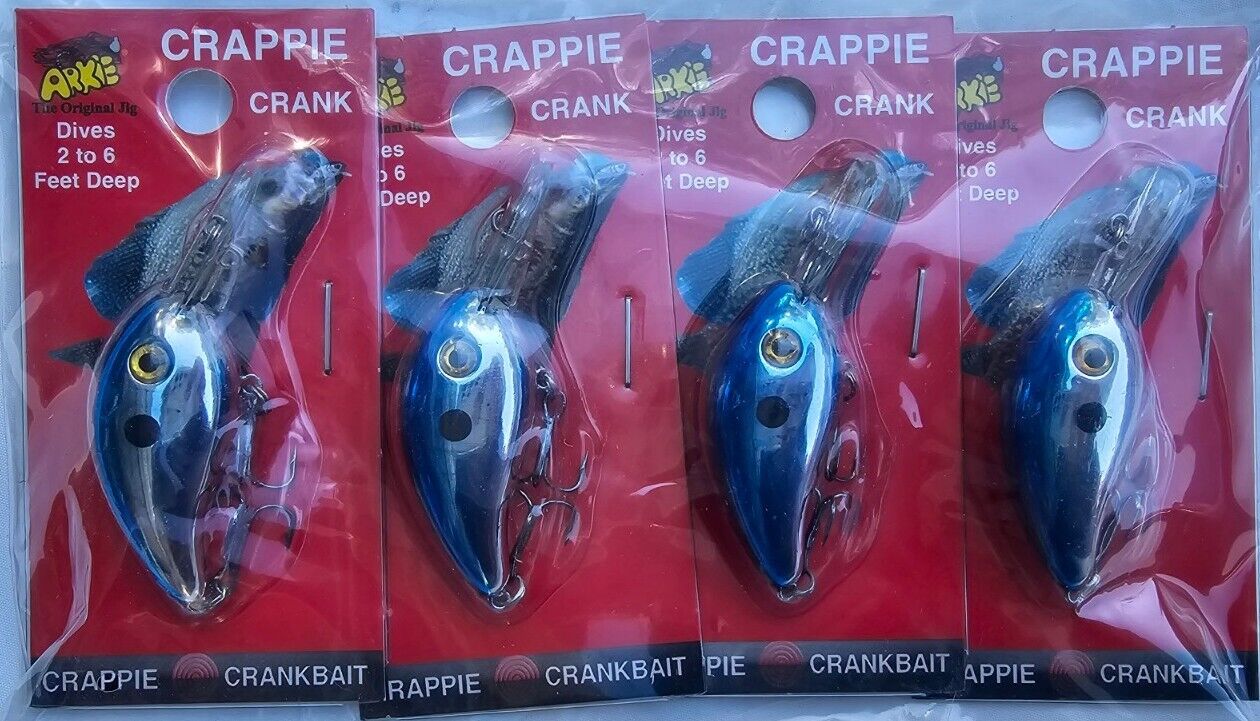 4pk Crappie Crankbait Lure Fishing Black Shiner CD-4 Blue Shiner NEW