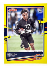 2020 Panini Donruss Press Proof Yellow #275 Darnell Mooney RC Chicago Bears