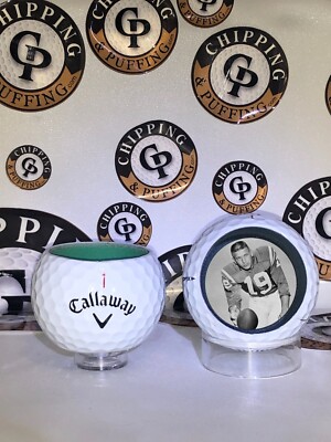 Custom ''JOHNNY UNITAS'' Golf Ball Shot Glass - Hollowed Ball With Custom Image
