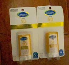 Lot of 2 CETAPHIL Sheer Mineral Sunscreen Stick Face SPF 50 .5 oz 02/2026