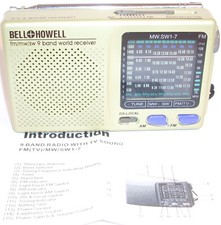 Bell Howell MW.SW1-7 FM/MW/SW Radio 9 Band World Receiver w/ Manual Portable